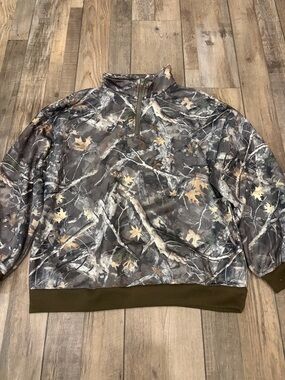 Women’s SHEIN Three Quarter Zip Camouflage Long Sleeve Shirt